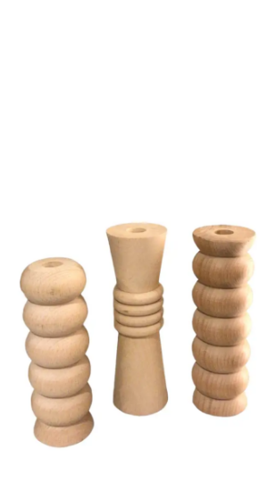 Picture of Beech Wood 3 Piece Candlestick