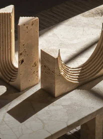 Picture of 3 Piece Travertine Geometric Object