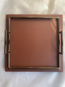 Picture of Antique Gold Coated Leather Tray