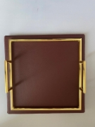 Picture of Antique Gold Coated Leather Tray