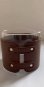 Picture of Leather Covered Glass Candle Holder