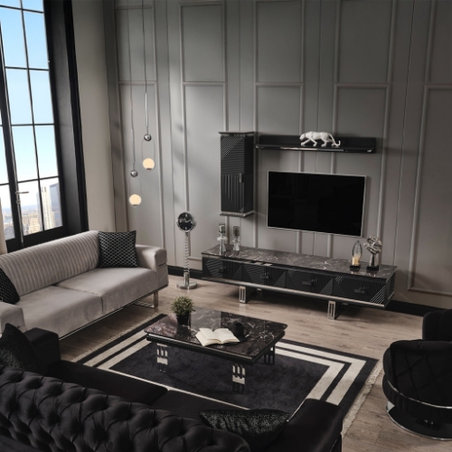 Picture of Kelly Living Room Collection Black&Grey&Cream